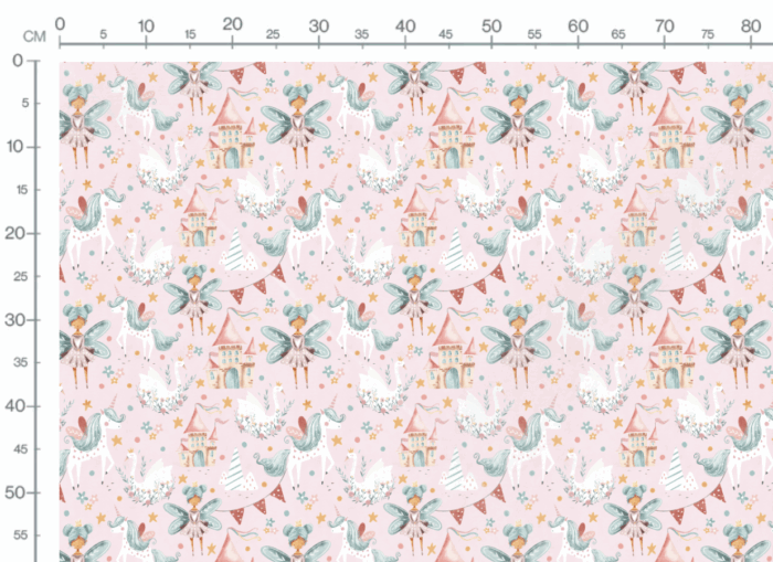 Tissu Imprimé Fée Princesse Rose, 7 tissus au choix – Image 3