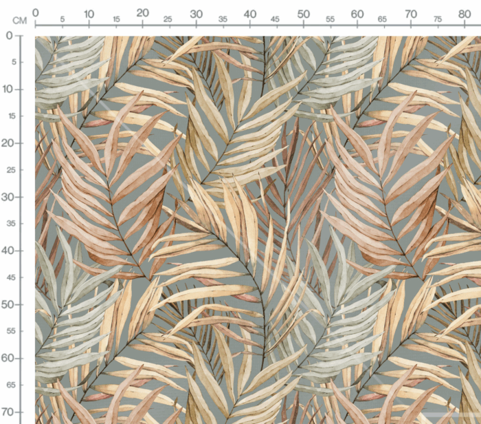 Tissu Imprimé Feuilles de Palmier Khaki, 10 tissus au choix – Image 2