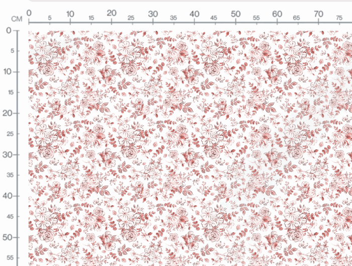 Tissu Imprimé Fleuri Blanc et Rouge, 7 tissus au choix – Image 3