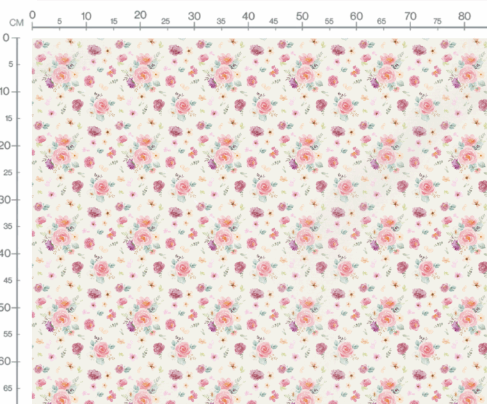 Tissu Imprimé Fleuri Bouquet Roses Pastel, 7 tissus au choix – Image 3