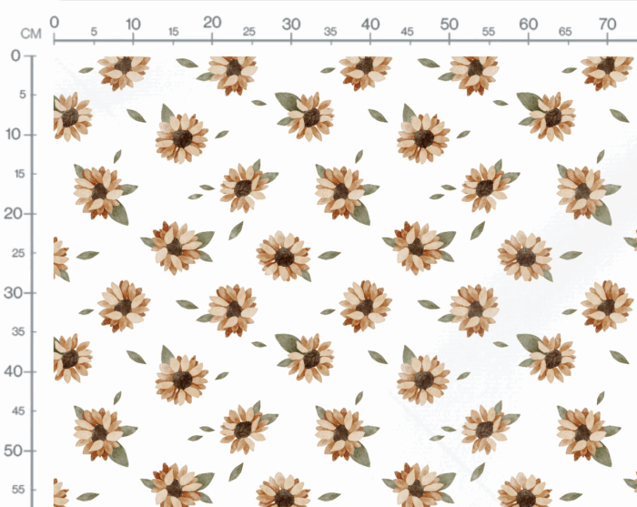 Tissu Imprimé Fleuri Petits Tournesols, 7 tissus au choix – Image 2