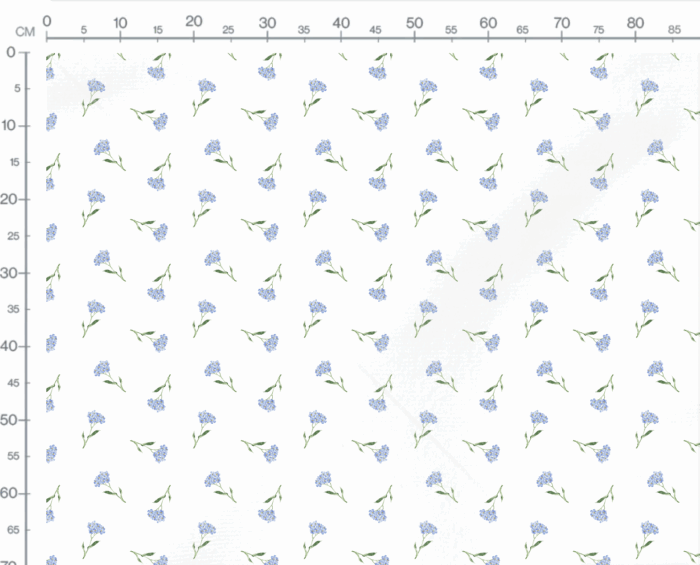 Tissu Imprimé Fleurs Bleu Blanc, 7 tissus au choix – Image 3