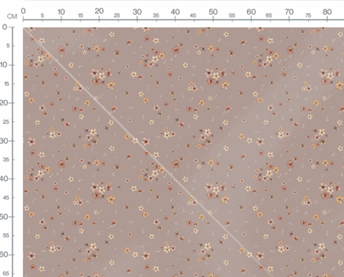 Tissu Imprimé Fleurs Petite Prairie Taupe, 7 tissus au choix – Image 2