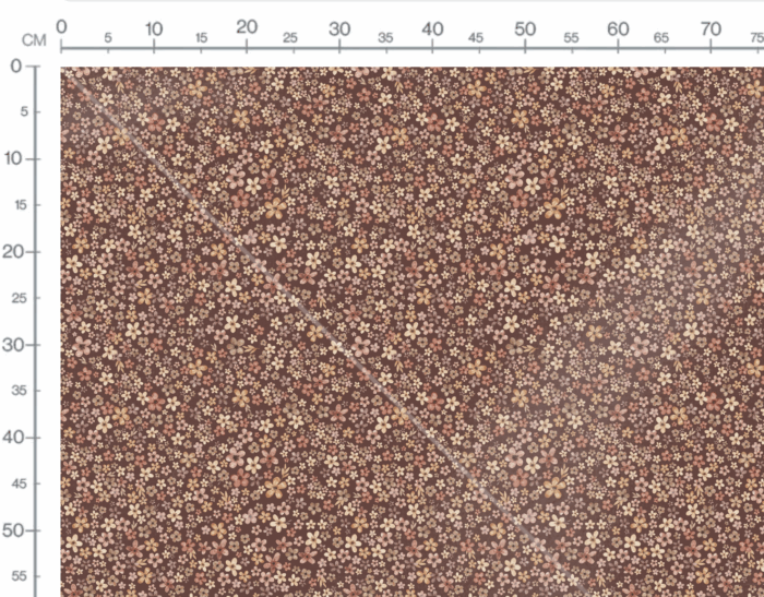 Tissu Imprimé Fleurs Prairie Chocolat, 7 tissus au choix – Image 3