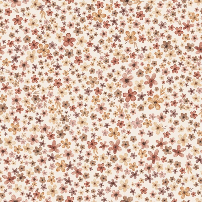 Tissu Imprimé Fleurs Prairie Vanille, 7 tissus au choix