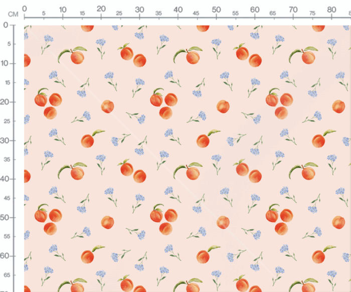 Tissu Imprimé Fruits Abricot Fleurs Rose, 7 tissus au choix – Image 3