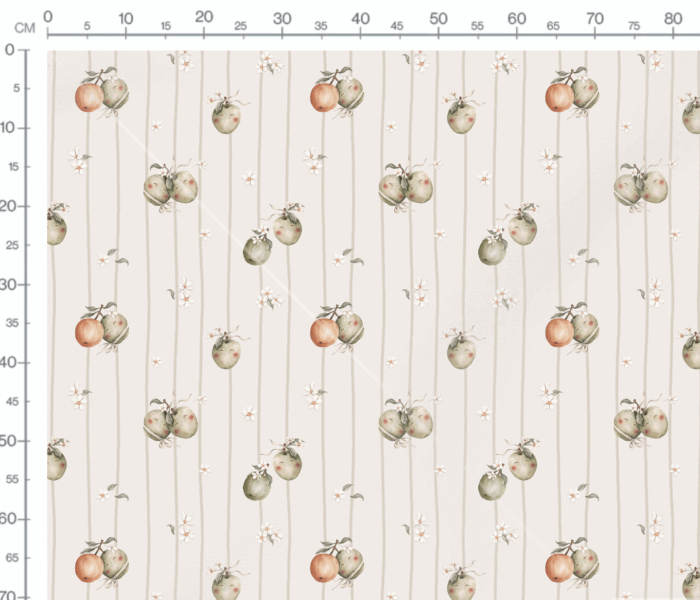 Tissu Imprimé Fruits Adorables Rayé, 7 tissus au choix – Image 3