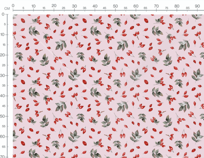 Tissu Imprimé Fruits Sauvages Rose, 7 tissus au choix – Image 3