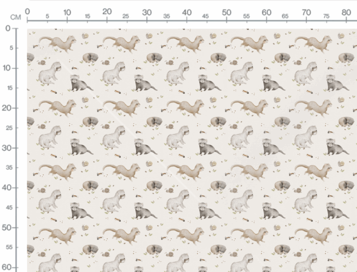Tissu Imprimé Furets Mignons, 11 tissus au choix – Image 2