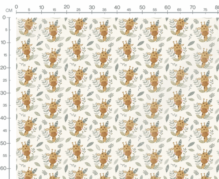 Tissu Imprimé Safari Girafe Adorable Pastel, 7 tissus au choix – Image 3