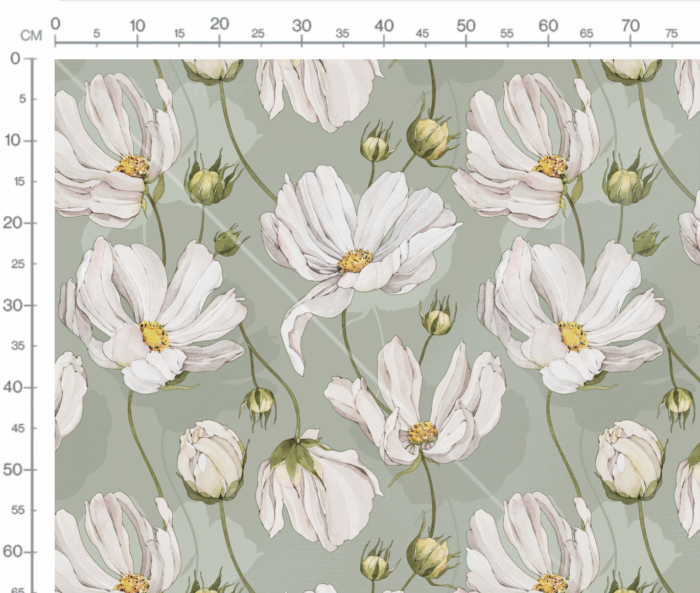 Tissu Imprimé Grandes Marguerites Vert, 7 tissus au choix – Image 3