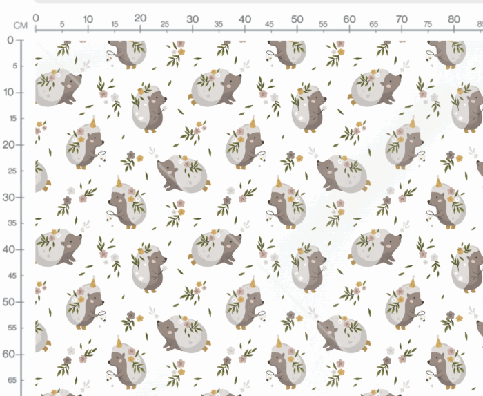 Tissu Imprimé Hérisson Fleuri, 10 tissus au choix – Image 2