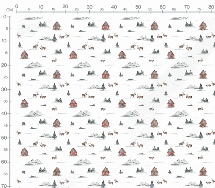 Tissu Imprimé Hiver Renne Scandinave, 7 tissus au choix – Image 3