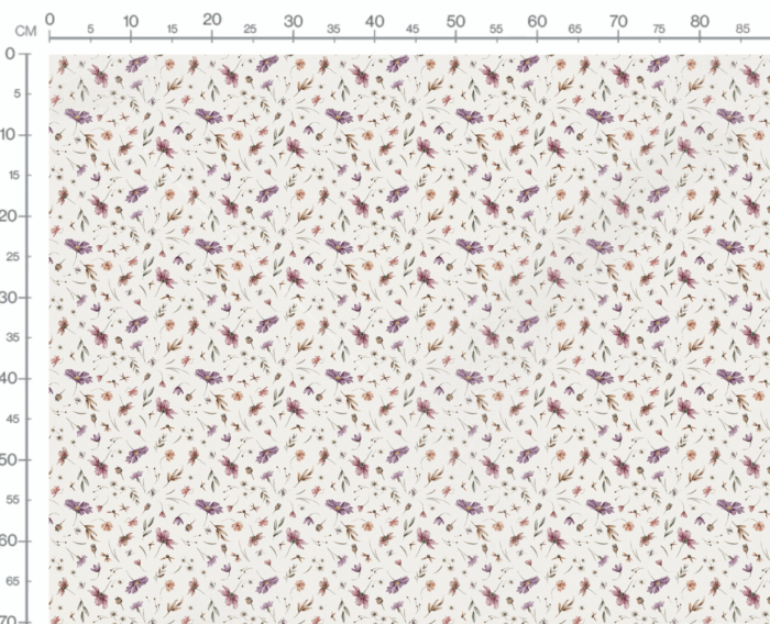 Tissu Imprimé Jardin Sauvage Crème, 7 tissus au choix – Image 3