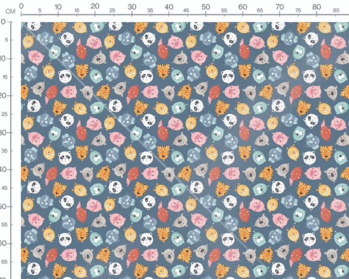 Tissu Imprimé Jouets Animaux Bleu, 7 tissus au choix – Image 3