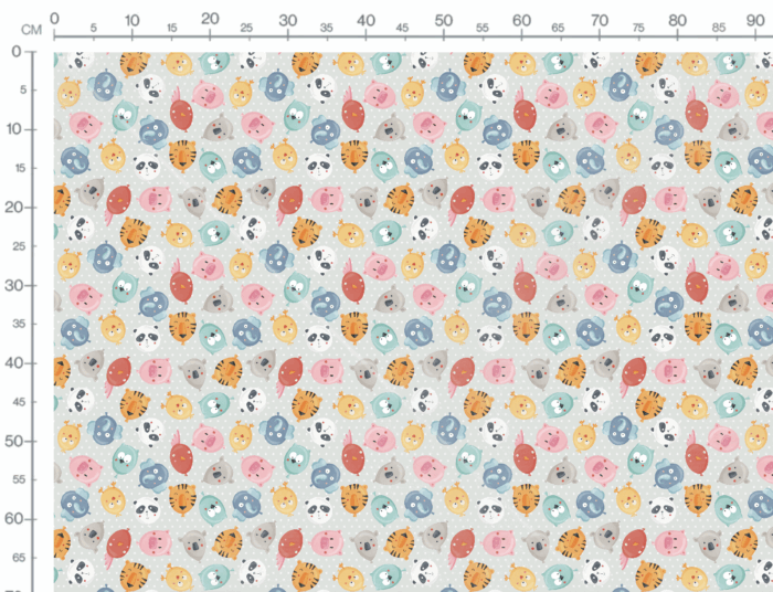 Tissu Imprimé Jouets Animaux Gris, 7 tissus au choix – Image 3
