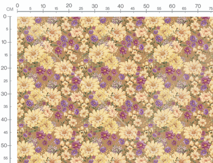 Tissu Imprimé Juillet Fleuri Caramel, 7 tissus au choix – Image 2