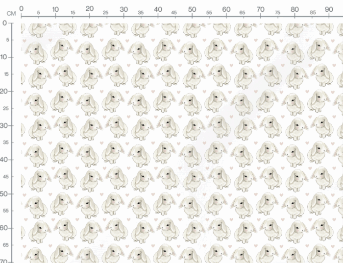 Tissu Imprimé Lapin Amour, 7 tissus au choix – Image 3