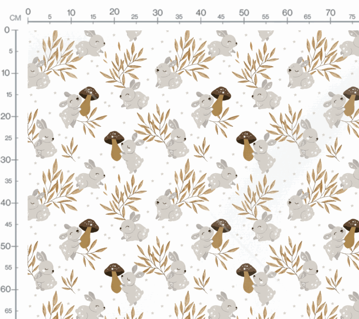 Tissu Imprimé Lapin Étoiles Automne, 7 tissus au choix – Image 3