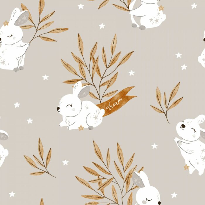 Tissu Imprimé Lapin Étoiles Dream, 7 tissus au choix