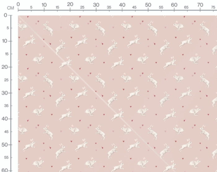 Tissu Imprimé Lapin Petits Coeurs Rose, 7 tissus au choix – Image 3