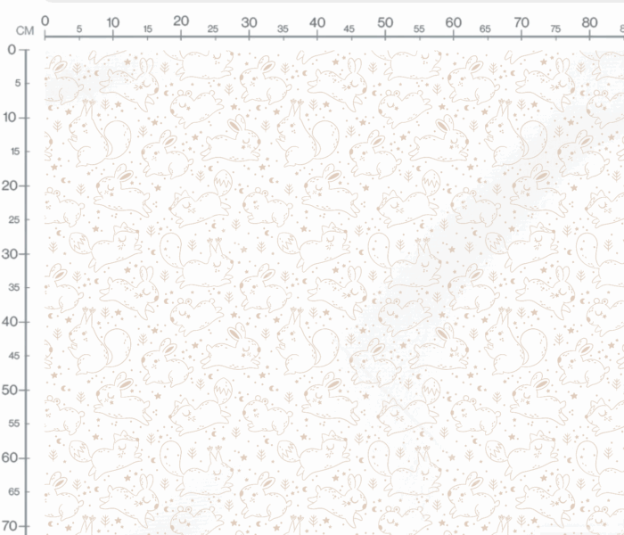 Tissu Imprimé Lapins Mignons Dessin Beige, 10 tissus au choix – Image 2