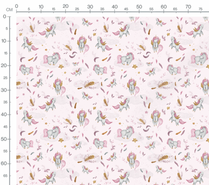 Tissu Imprimé Licorne Étoiles Rose, 10 tissus au choix – Image 2