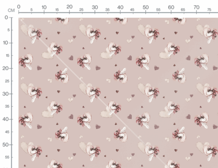 Tissu Imprimé Licorne Petits Coeurs Rose, 10 tissus au choix – Image 3