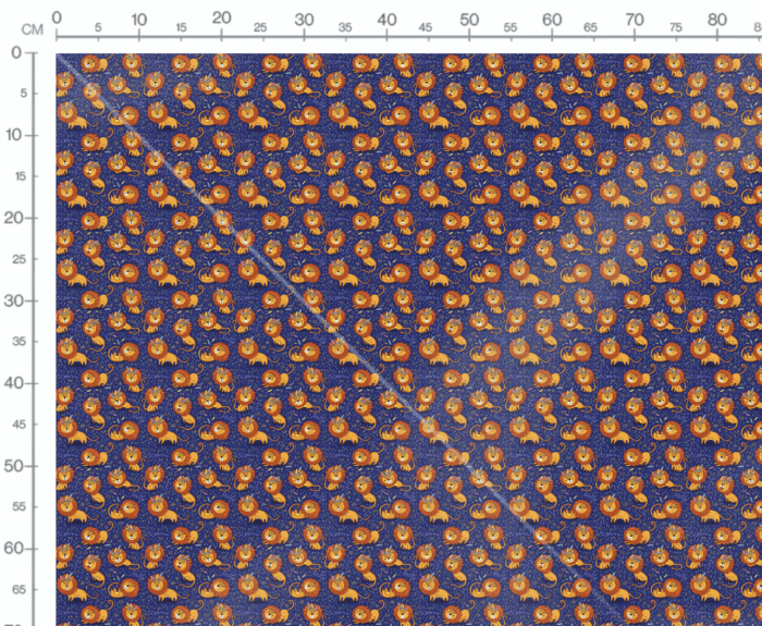 Tissu Imprimé Lion Boho Bleu, 7 tissus au choix – Image 3