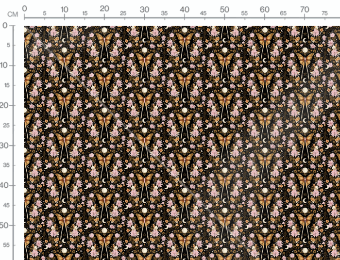 Tissu Imprimé Mystique Fleurs Noir, 7 tissus au choix – Image 3