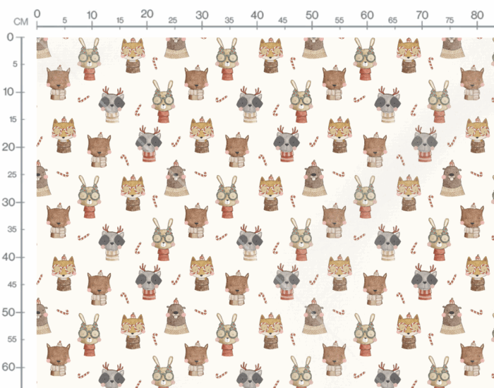 Tissu Imprimé Noel Animaux Rigolos, 7 tissus au choix – Image 3