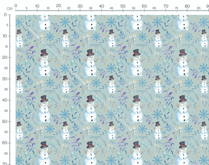 Tissu Imprimé Noel Bonhomme de Neige Heureux, 7 tissus au choix – Image 3