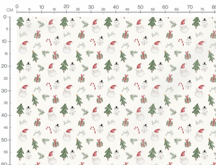Tissu Imprimé Noel Holly Jolly, 7 tissus au choix – Image 3