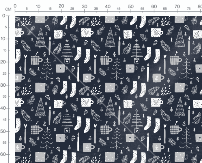 Tissu Imprimé Noel Minuit, 7 tissus au choix – Image 3