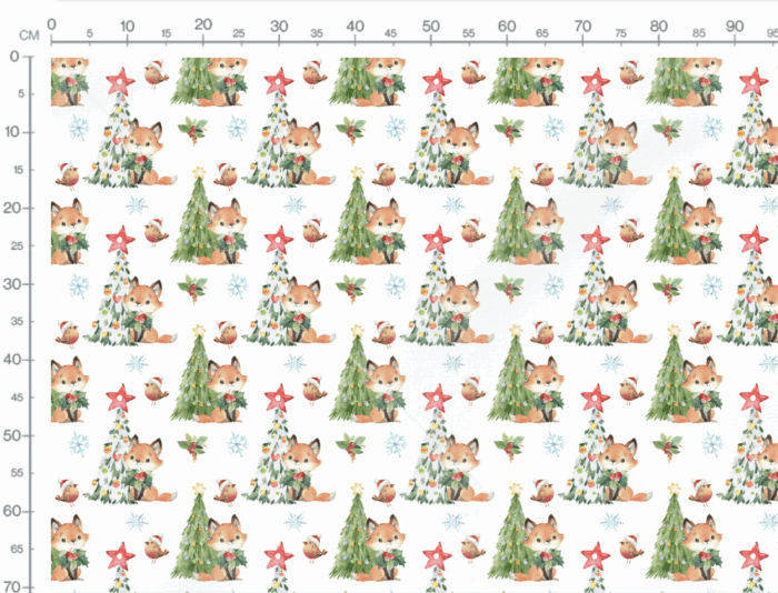 Tissu Imprimé Exclusif Noel Renard et Oiseau, 11 tissus au choix – Image 3