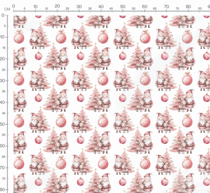 Tissu Exclusif Noel Rose Père Noel Renne, 7 tissus au choix – Image 3