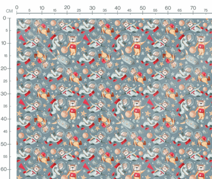 Tissu Imprimé Ourson Astronaute, 7 tissus au choix – Image 3
