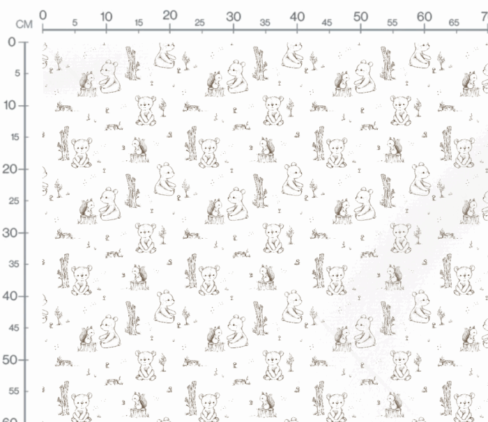 Tissu Imprimé Ourson Écureuil Dessin, 10 tissus au choix – Image 2