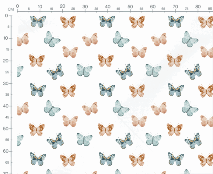 Tissu Imprimé Papillons Bleu Blush, 10 tissus au choix – Image 3