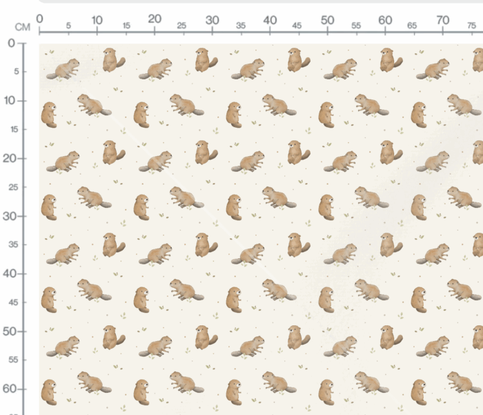 Tissu Imprimé Petit Castor Mignon, 11 tissus au choix – Image 3