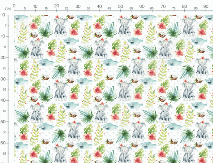 Tissu Imprimé Petit Éléphant Tropical, 7 tissus au choix – Image 2