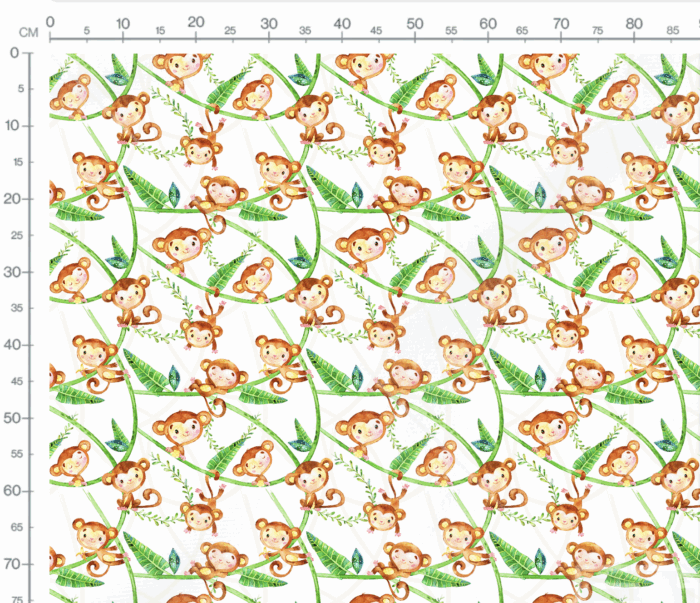 Tissu Imprimé Petit Singe Adorable, 10 tissus au choix – Image 2