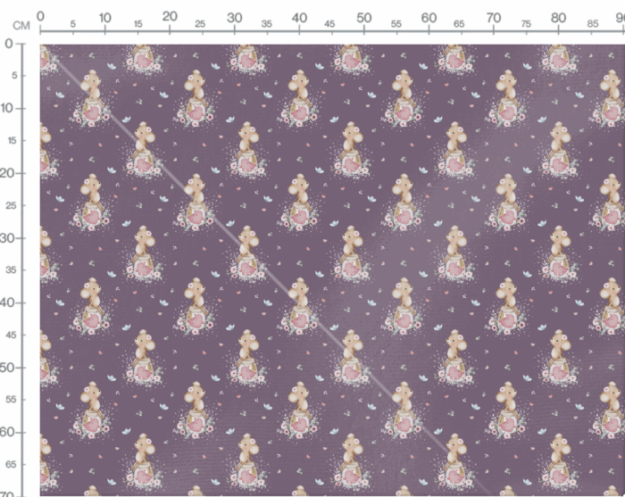Tissu Imprimé Petite Souris Amour Violet, 7 tissus au choix – Image 3