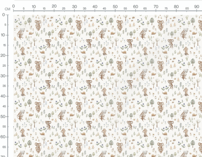 Tissu Imprimé Petite Souris Forêt Crème, 10 tissus au choix – Image 2