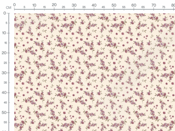 Tissu Imprimé Petites Fleurs Magenta Beige, 7 tissus au choix – Image 3