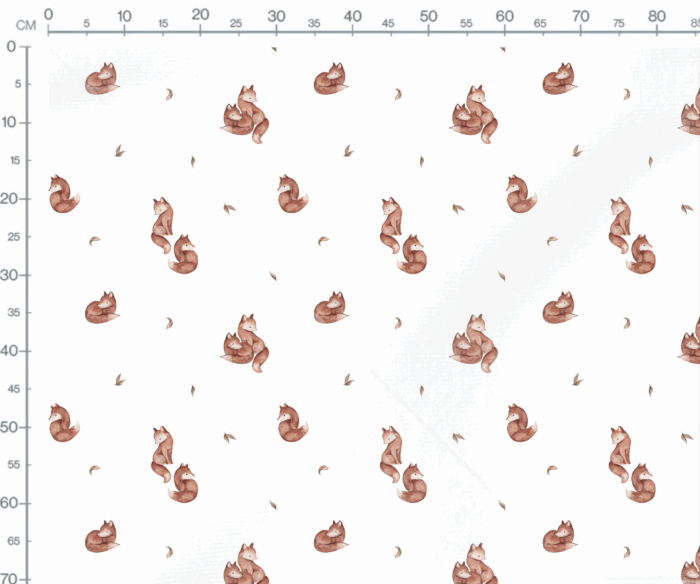 Tissu Imprimé Petits Renards Blanc, 7 tissus au choix – Image 3