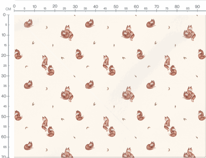 Tissu Imprimé Petits Renards Crème, 7 tissus au choix – Image 3