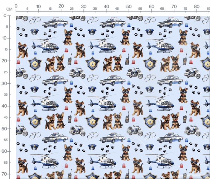Tissu Exclusif Police Chiens Bleu, 7 tissus au choix – Image 3