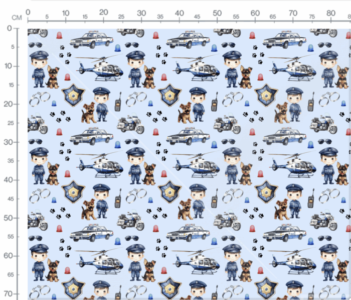 Tissu Exclusif Police Garçon Bleu, 7 tissus au choix – Image 3