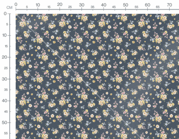 Tissu Imprimé Printemps Fleuri Bleu, 7 tissus au choix – Image 3